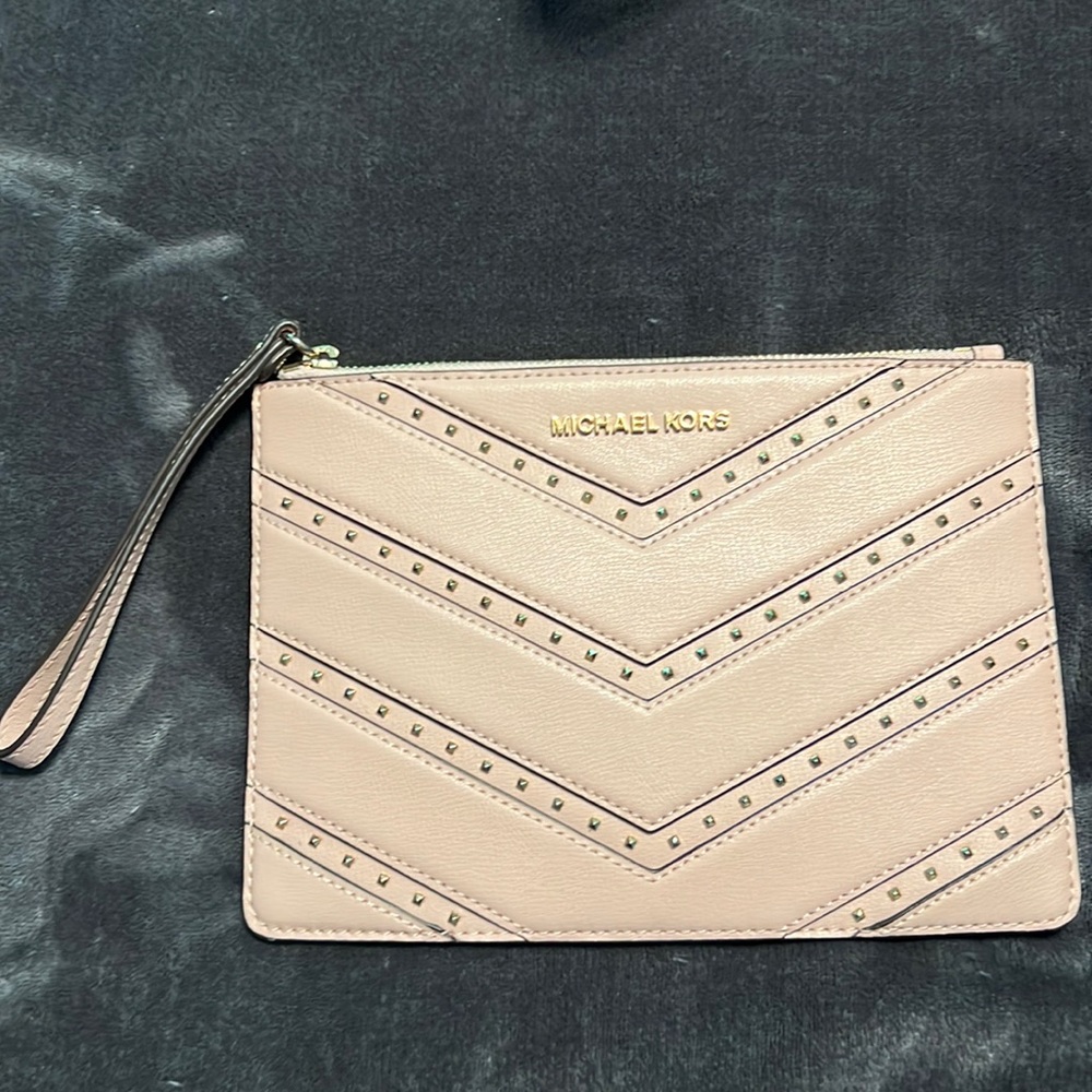 Slim blush pink Michael Kors wristlet